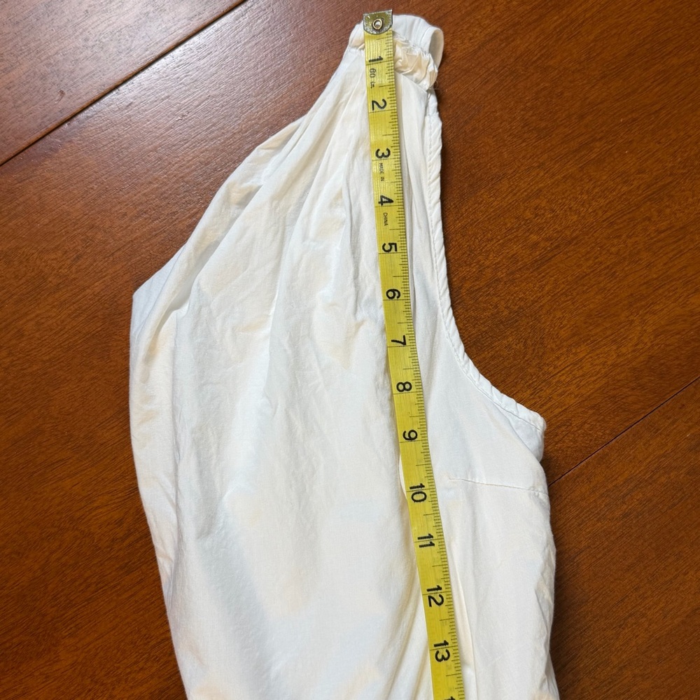 Anthropologie One Shoulder Ruffle Tiered Midi Dress White Size 8 Boho Shower - Picture 13 of 16